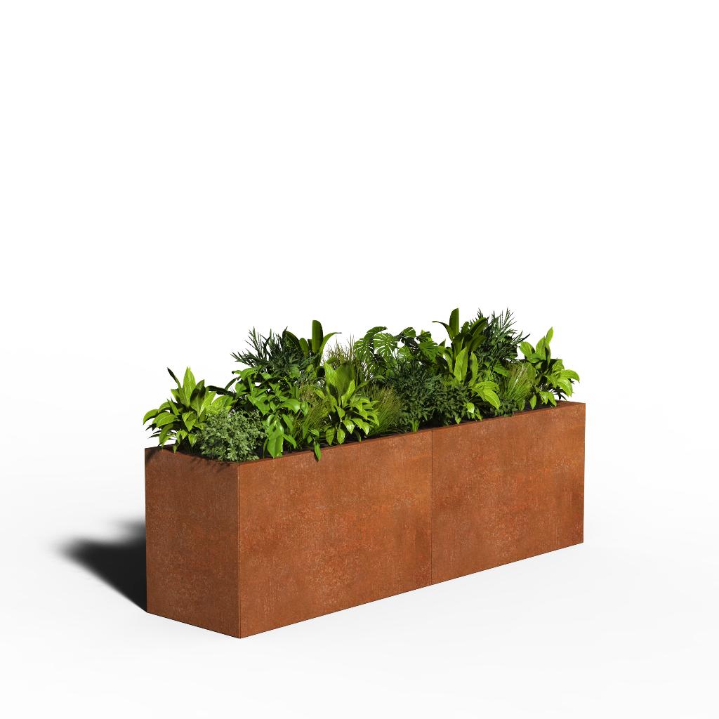 2e-kans: Cortenstaal Plantenbak 200x50x50 EXCL. BODEM, Ophalen, 100 cm of meer, Zo goed als nieuw, Metaal