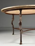 Vintage eettafel zeepaarden marmer blad, Ophalen of Verzenden