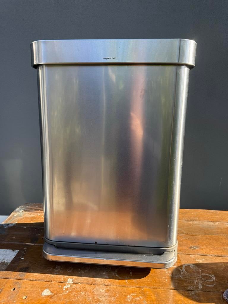 Simplehuman prullenbak Q, Ophalen, Gebruikt, Rvs, 75 cm of meer