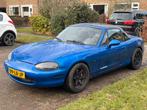 Mazda MX-5 1.8 turbo 313pk, big spec! Tracktool, Achterwielaandrijving, 40 €/maand, Zwart, 4 cilinders