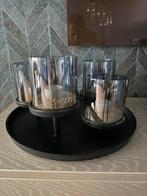 Riviera Maison waxine lichtjes plateau, Ophalen, Overige materialen, Zwart, Zo goed als nieuw