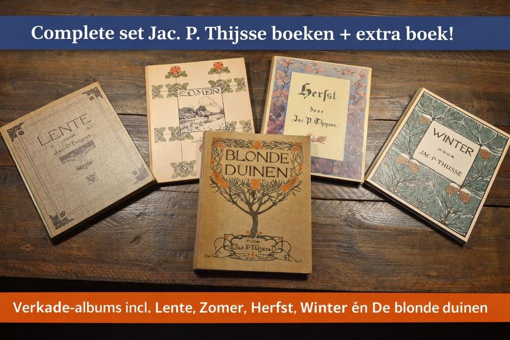 Complete Verkade-albums Jac. P. Thijsse (Lente, Zomer, Herfs, Ophalen, Zo goed als nieuw