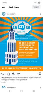 4 spaarzegeltjes voor de Domtoren actie bij AH Oude Dorp, Hobby en Vrije tijd, Spaarzegeltjes, Ophalen, Winkel, Super of Benzinepomp