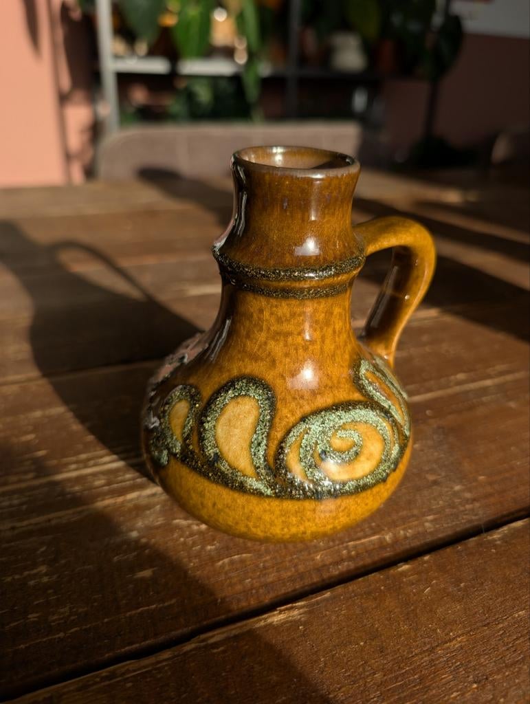 Vintage Strehla Keramik vaasje - West-Duitsland, Antiek en Kunst, Ophalen