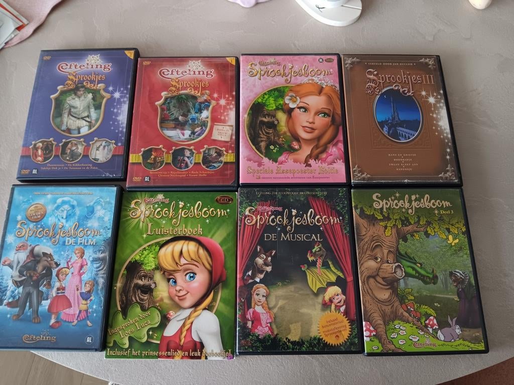 7 Efteling dvd's en 1 luisterboek cd., Cd's en Dvd's, Ophalen of Verzenden, Zo goed als nieuw, Verhaal of Sprookje