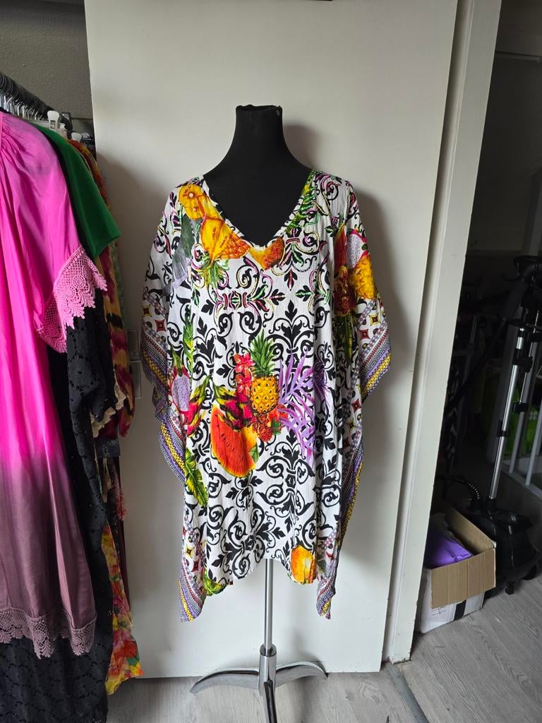 Strand cover jurk isla bonita, Kleding | Dames, Jurken, Ophalen of Verzenden, Zo goed als nieuw, Maat 42/44 (L), Onder de knie