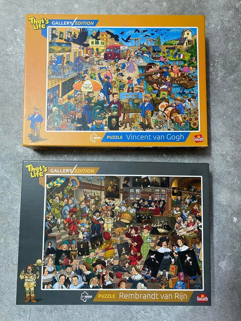 2x That's Life Gallery Edition Puzzels: Van Gogh & Rembrandt, Kinderen en Baby's, Ophalen, Meer dan 50 stukjes, Zo goed als nieuw