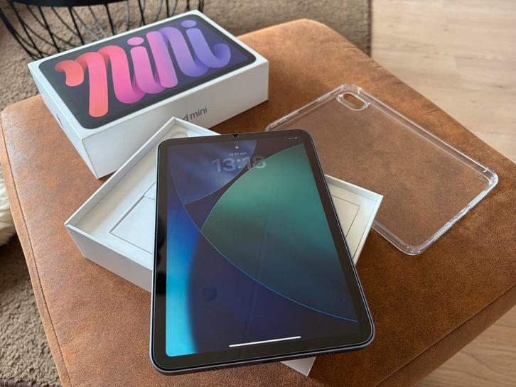 Nieuwstaat Apple iPad Mini 6 grijs 64GB compleet, Computers en Software, Apple iPads, Zo goed als nieuw, Apple iPad Mini, Wi-Fi