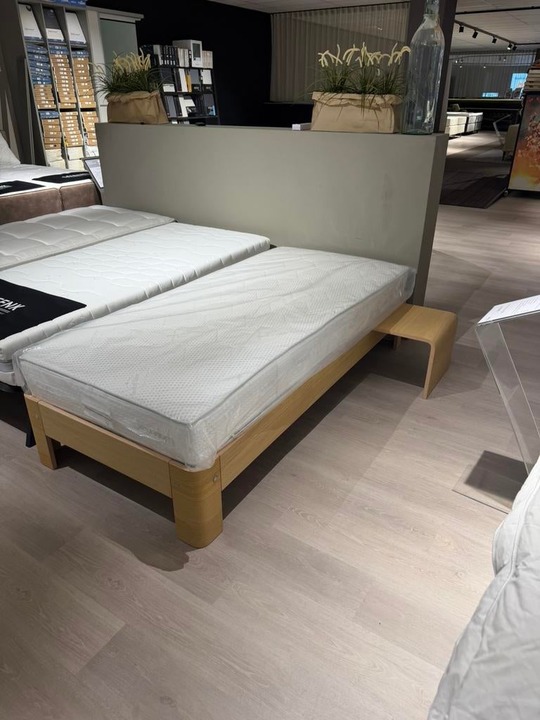 Nieuwe Auping Auronde 90/200 natural oak -60% KORTING!, Huis en Inrichting, Slaapkamer | Bedden, 90 cm, Eenpersoons, Wit, Nieuw