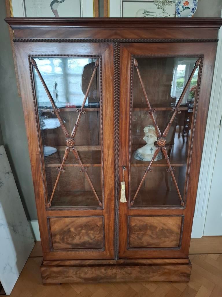 Mahonie bibliotheek boekenkast vroeg Biedermeier, Antiek en Kunst, Ophalen