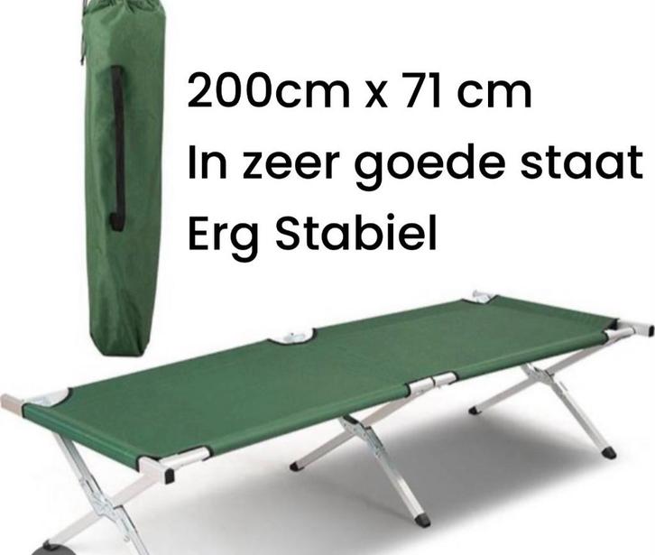 1 persoons veldbed voor logeer of camping of vakantiehuis, Huis en Inrichting, Slaapkamer | Bedden, Zo goed als nieuw, Eenpersoons
