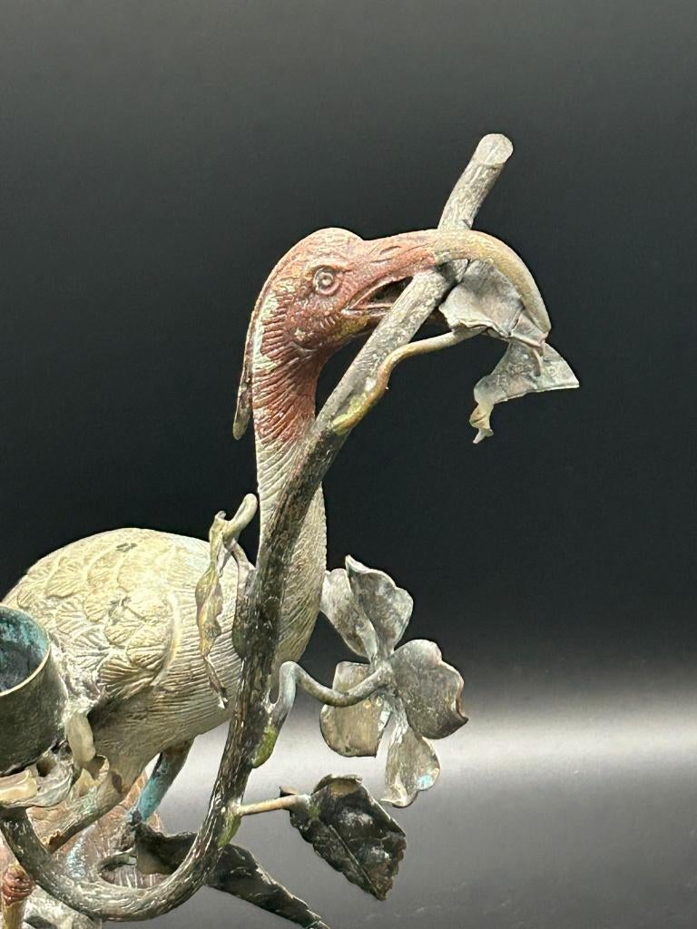 Art Nouveau vogel bureau set – Jugendstil penhouder / koper, Antiek en Kunst, Antiek | Koper en Brons, Ophalen