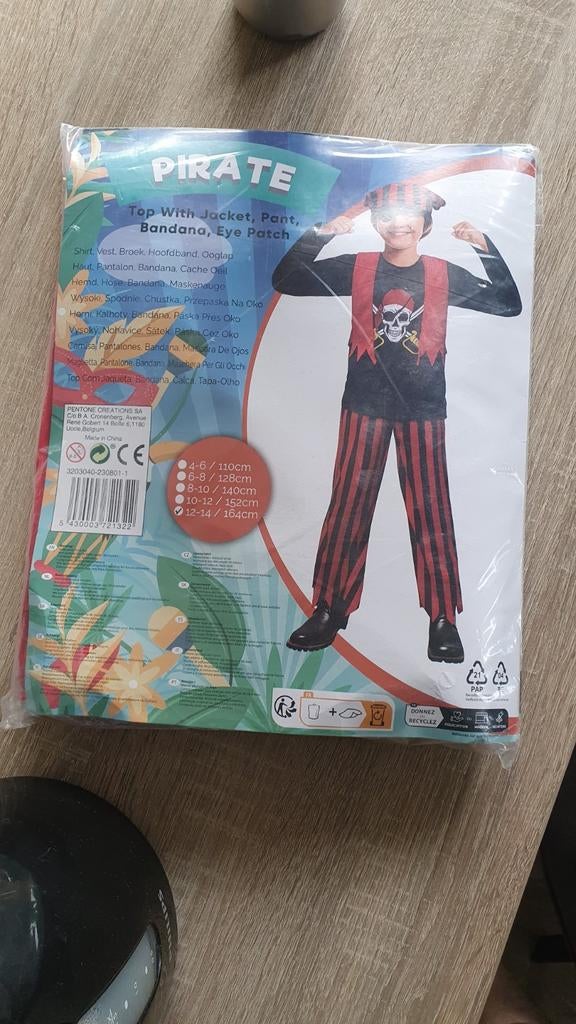 Piratenpak voor kinderen 12-14 jaar (164 cm), Kleding | Dames, Ophalen of Verzenden, Nieuw, Carnaval, Kleding