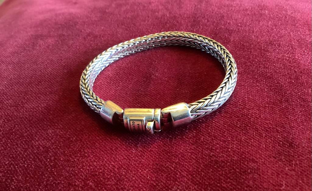 Buddha to buddha armband “ Ellen XS “ zo goed als nieuw, Ophalen of Verzenden, Zo goed als nieuw, Zilver