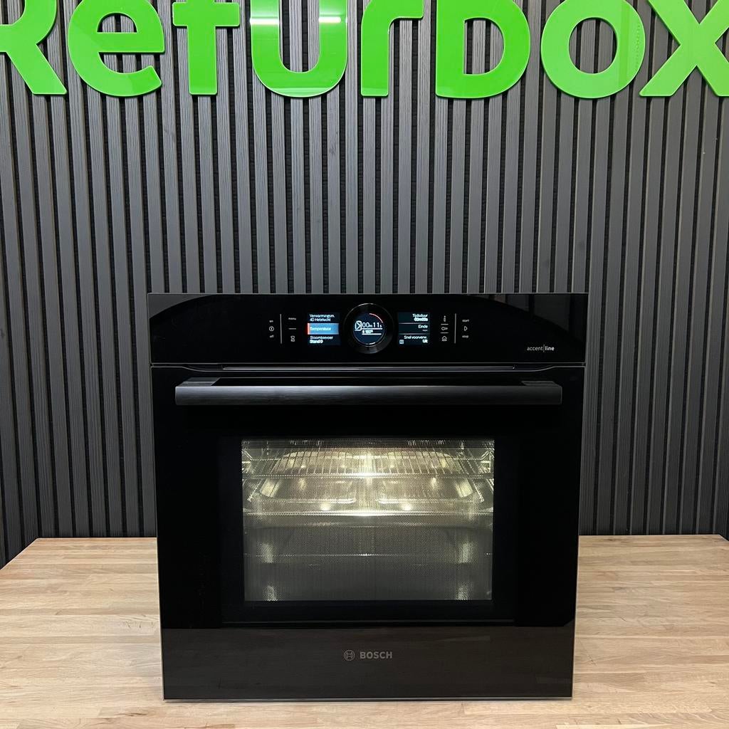 Bosch Serie 8 AccentLine inbouw combi stoomoven Carbon Black, Hete lucht, Refurbished, Oven met grill, Inbouw