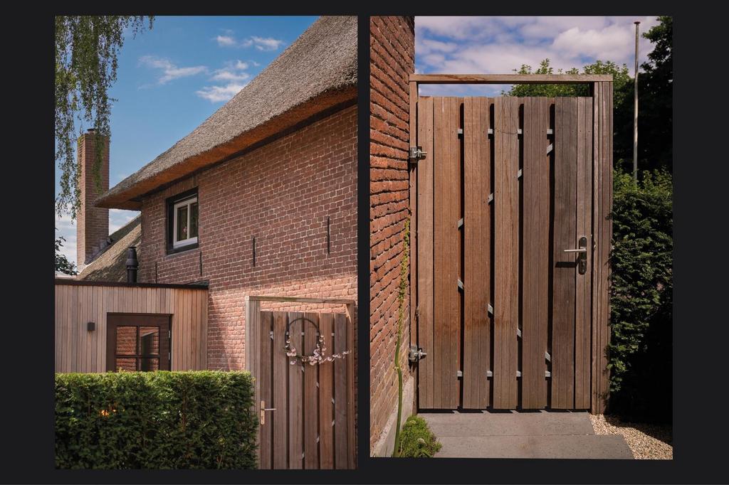 Robuuste houten poortdeur voor tuin of erf, Ophalen, Gebruikt, Minder dan 100 cm, Looppoort
