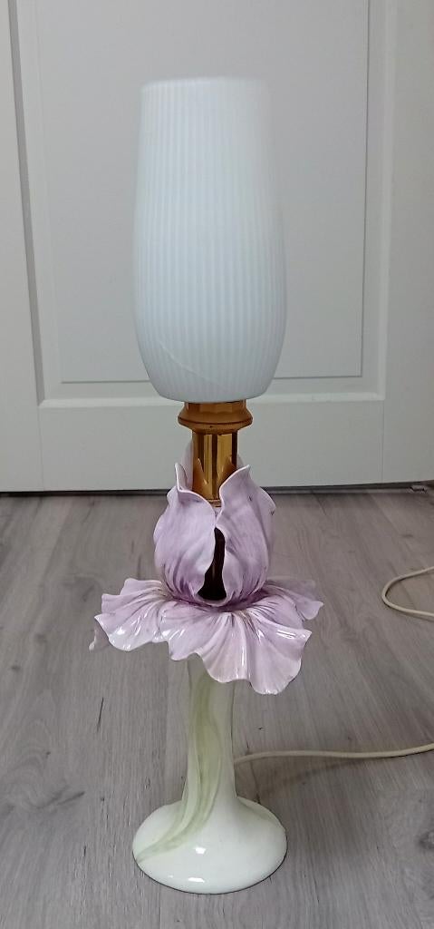 keramische iris tafellamp, Ophalen of Verzenden, Minder dan 50 cm
