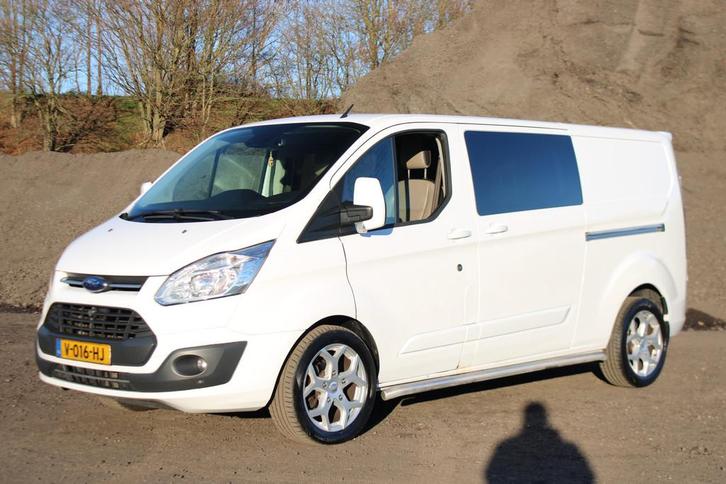 Ford Transit Custom 310 2.0 TDCI L2H1 Limited DC |Leder|Stoe, Auto's, Bestelauto's, Bedrijf, Te koop, ABS, Airbags, Airconditioning