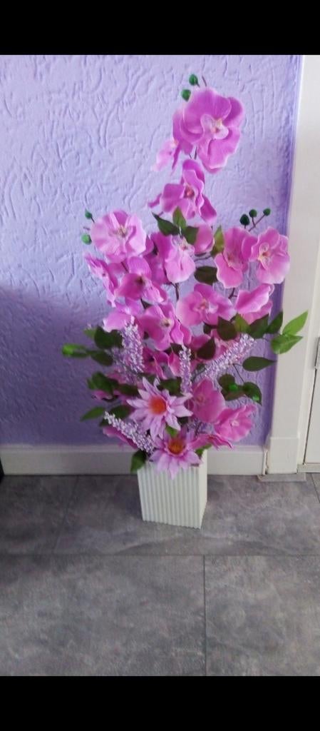 Vaas met kunstbloem, Ophalen of Verzenden, Zo goed als nieuw