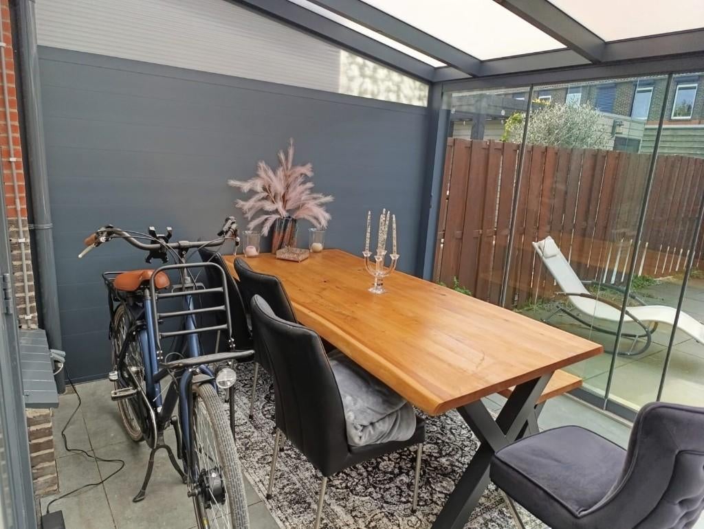 Houten eettafel, 100 tot 150 cm, Eikenhout, Zo goed als nieuw, Vijf personen of meer