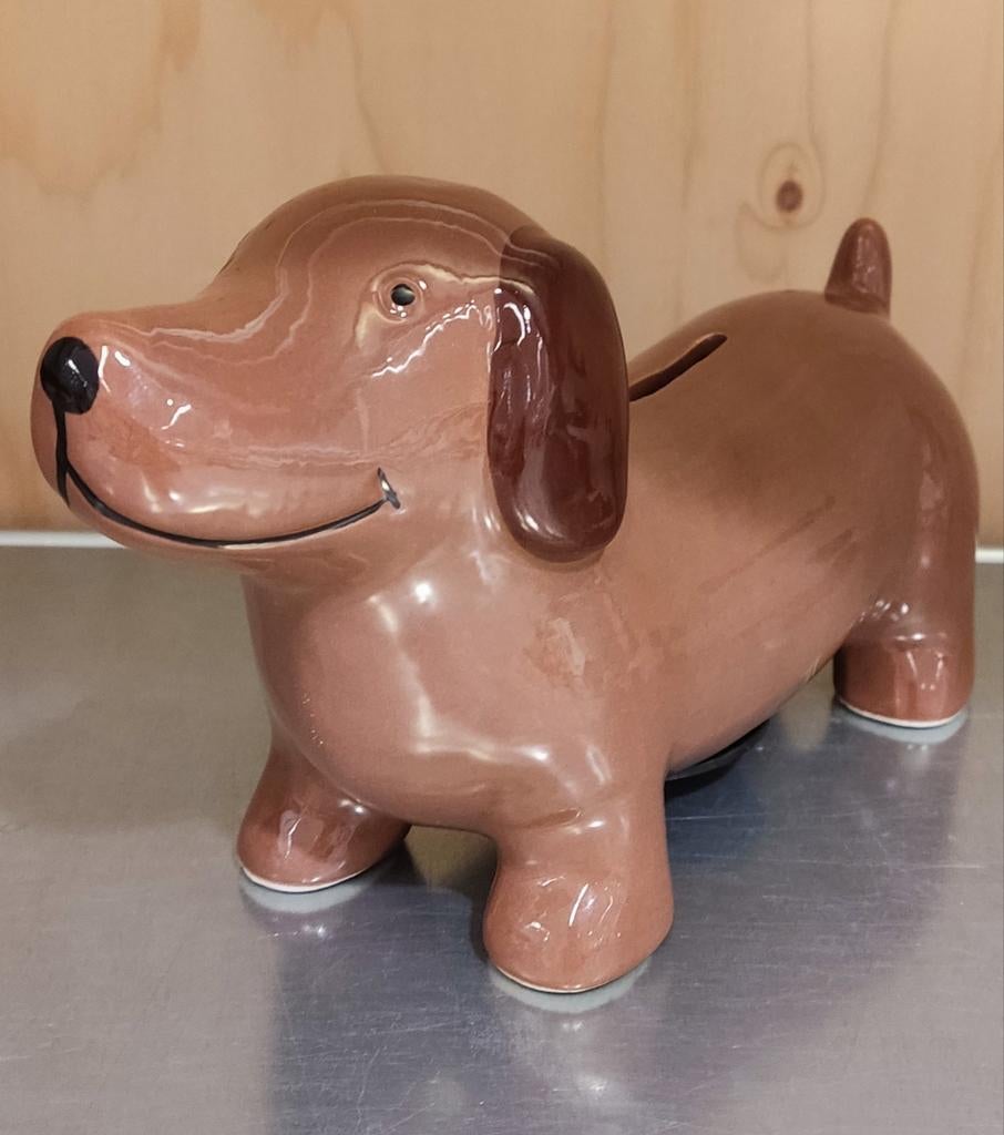 Superleuke Teckel Spaarpot of Beeldje, Ophalen of Verzenden, Zo goed als nieuw, Paard, Beeldje of Figuurtje