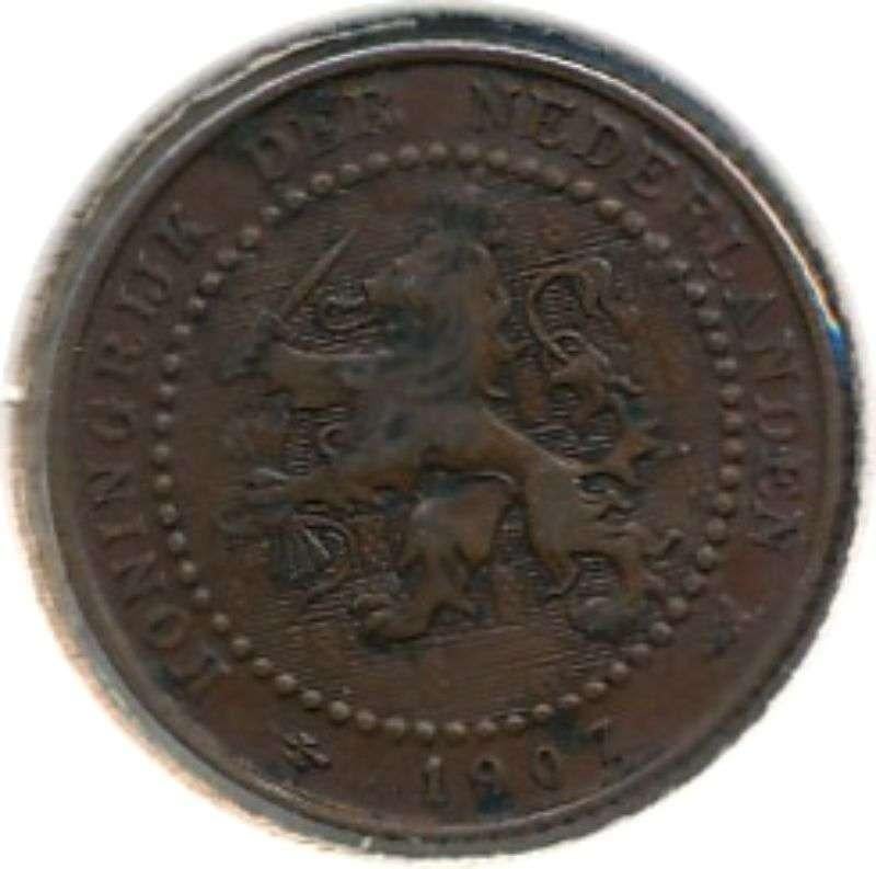 Nederland,1 Cent 1907, Postzegels en Munten, Munten | Nederland, Ophalen of Verzenden, Koningin Wilhelmina, 1 cent, Losse munt
