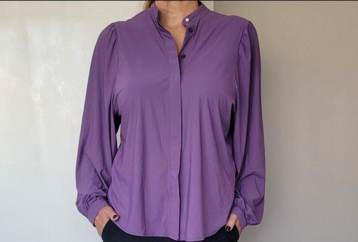 Studio Anneloes blouse XL Travelstof Paars, Kleding | Dames, Blouses en Tunieken, Zo goed als nieuw, Maat 46/48 (XL) of groter