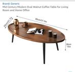 Ovale Walnoot Salontafel - Mid Century Modern Stijl, Huis en Inrichting, Tafels | Salontafels, Nieuw, Minder dan 50 cm, Ovaal