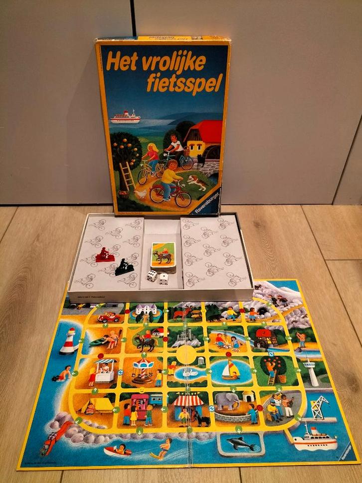 Het Vrolijke Fietsspel - spel van Ravensburger - 1982, Hobby en Vrije tijd, Gezelschapsspellen | Bordspellen, Gebruikt, Een of twee spelers