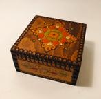 Klein houten doosje, gebrand hout, handgemaakt, Verzenden, Zo goed als nieuw, Minder dan 50 cm