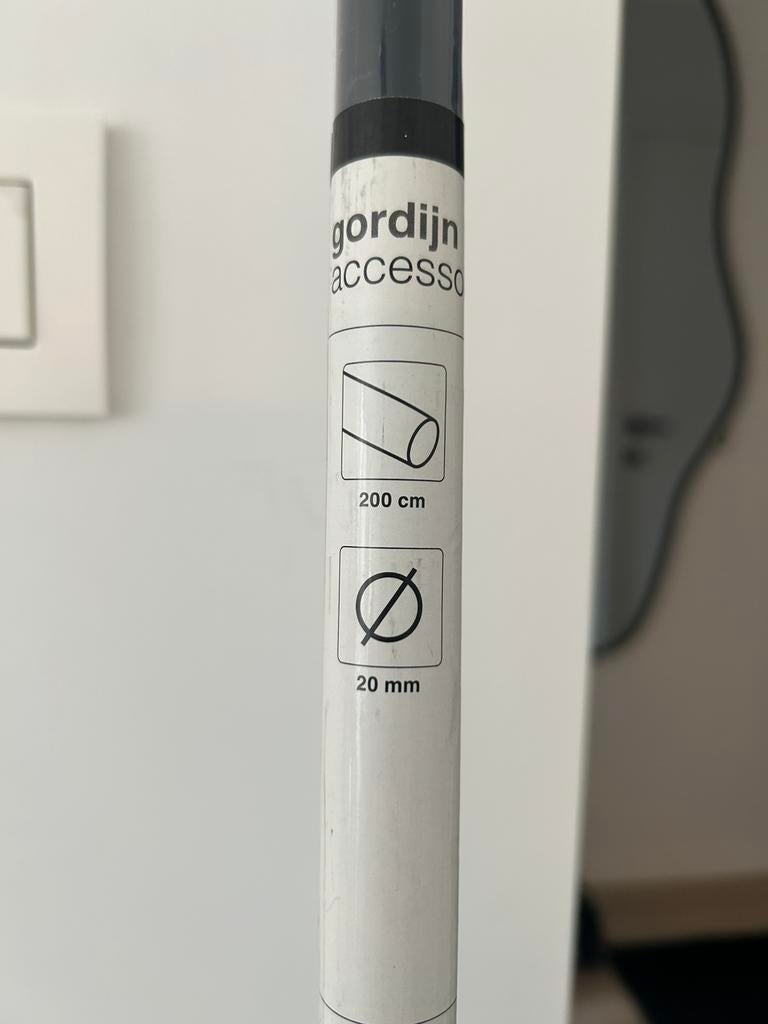 Zwarte gordijn roedel 2m (20 mm dik) van Kwantum, Ophalen