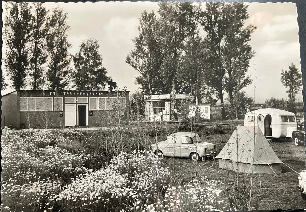 Ansichtkaart met auto NSU Prinz op Camping in Duitsland, Verzamelen, Ophalen of Verzenden, 1960 tot 1980, Ongelopen, Voertuig