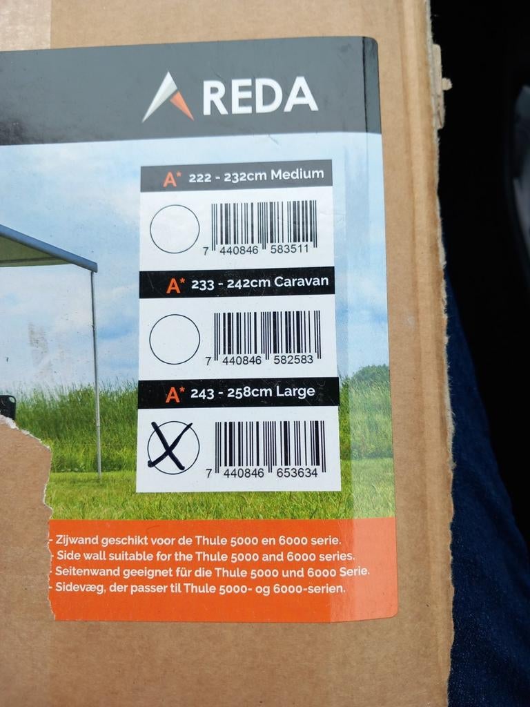 Nieuwe Reda zijwand voor luifel en nieuwe rafter., Caravans en Kamperen, Ophalen