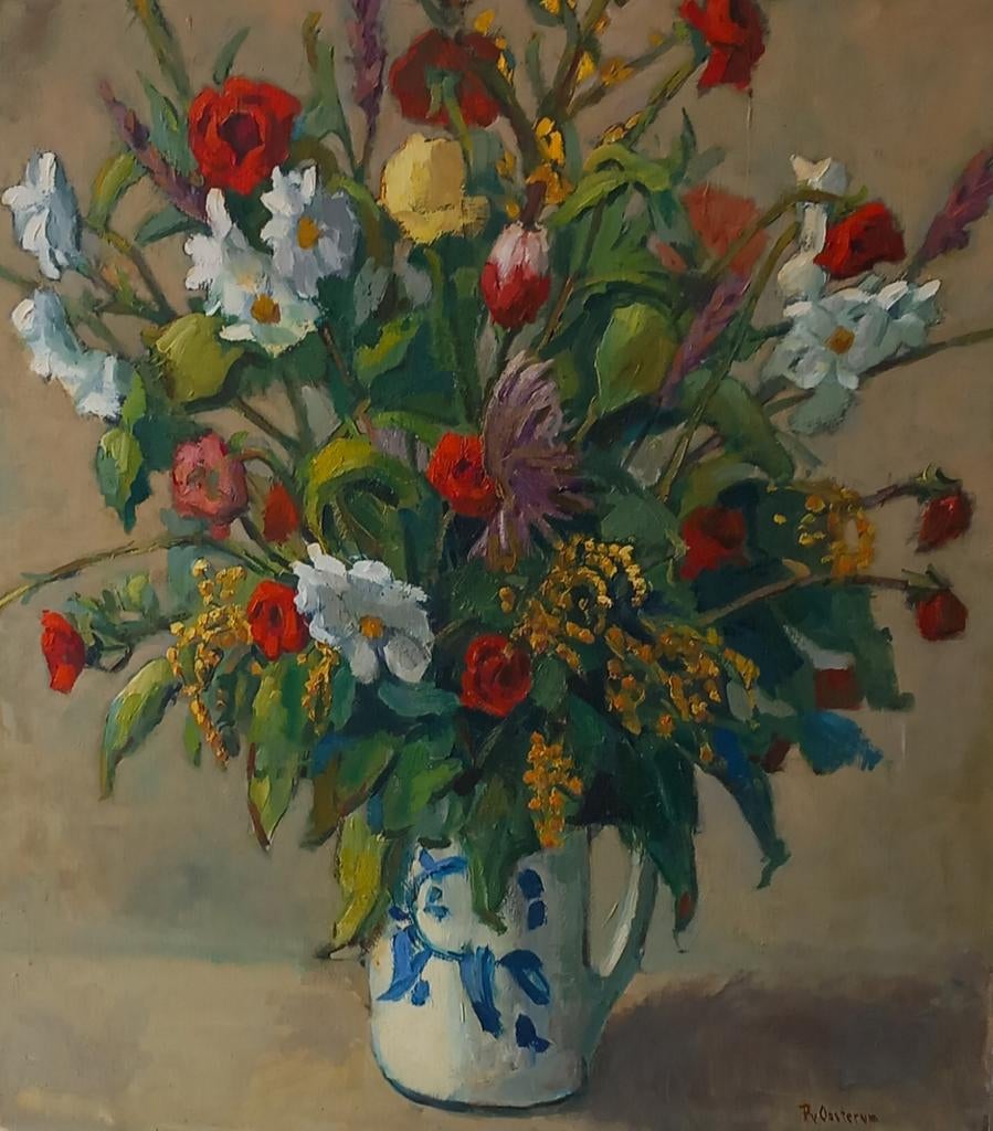 Piet van Oosterum, Antiek en Kunst, Kunst | Schilderijen | Klassiek, Ophalen of Verzenden