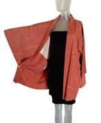 Japanse zijden oud-rose haori matglans zijde vintage kimono, Verzenden, Dames