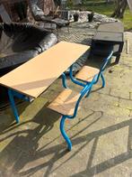 School bankje, Ophalen, Zo goed als nieuw, Rechthoekig, Hout