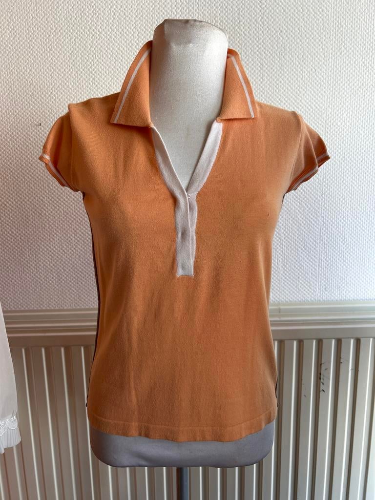 Oranje polo shirt met korte mouwen, Oranje, Ophalen of Verzenden, Korte mouw, Maat 36 (S)
