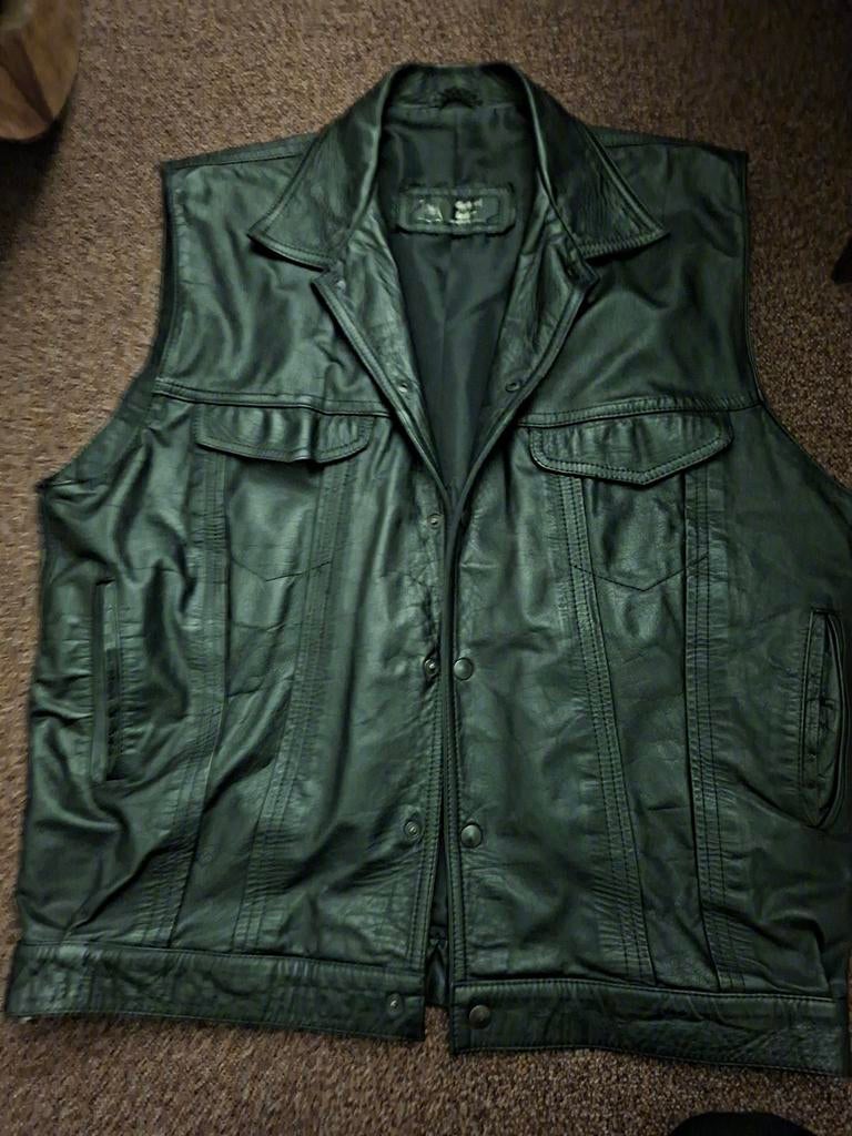 Michiel lederen bodywarmer, Kleding | Heren, Bodywarmers, Maat 52/54 (L), Miciel leder, Zwart, Ophalen of Verzenden