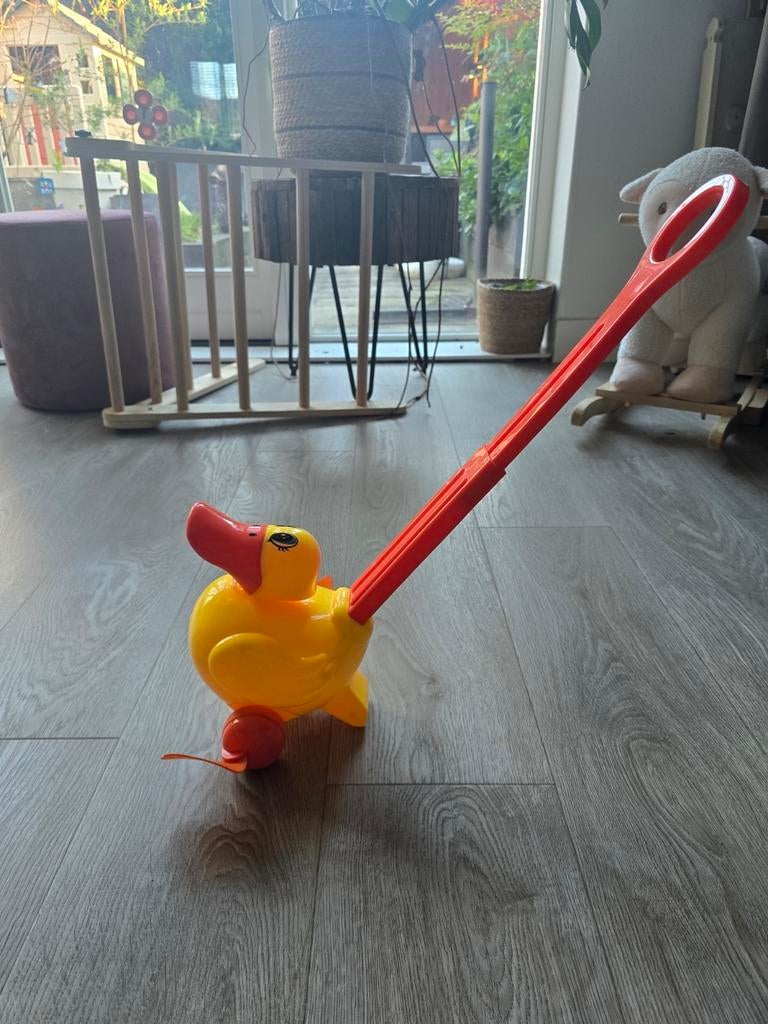 Leuke gele loopeend met duwstang voor kinderen, Ophalen