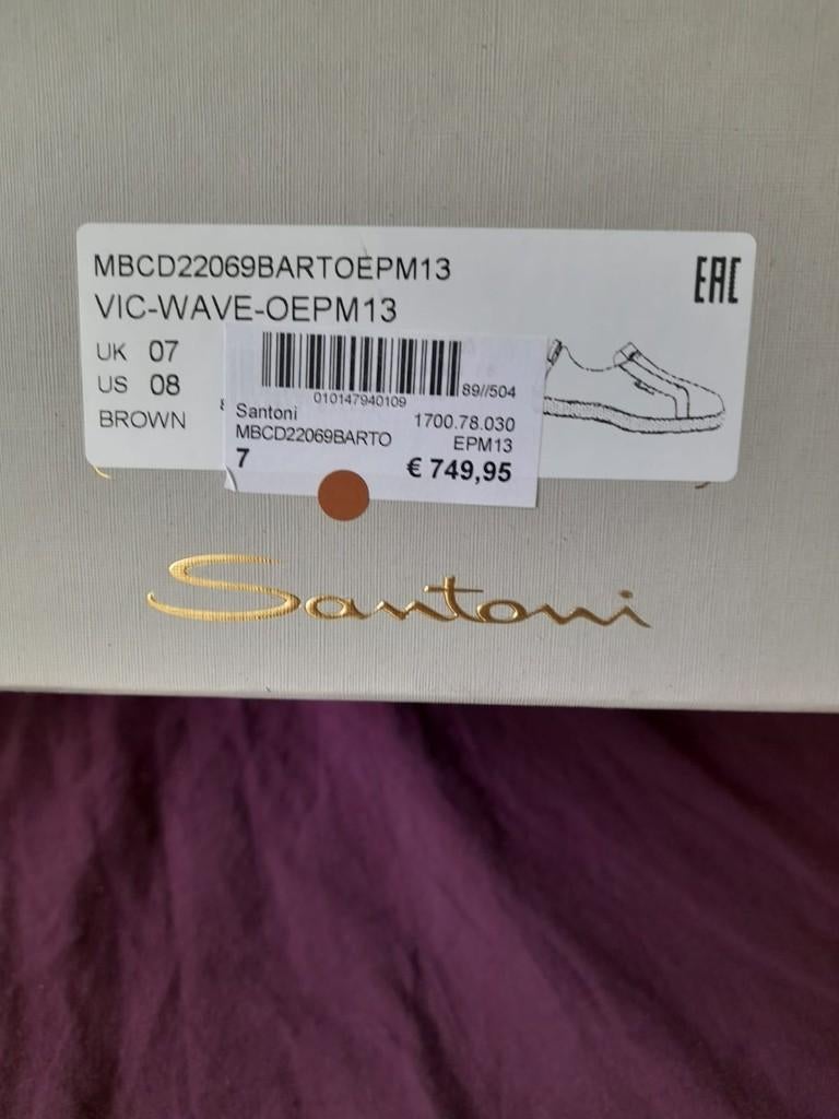 Santoni herensneaker, Bruin, Ophalen of Verzenden, Santoni, Sneakers of Gympen