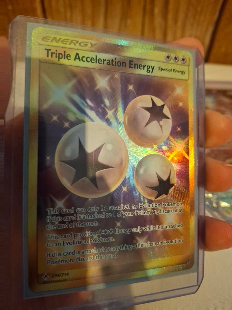 Triple Acceleration Energy Full Art 234/214 Pokémon Kaart, Ophalen of Verzenden, Gebruikt, Losse kaart, Foil