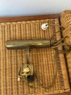 Vintage messing wandlamp (schilderijlamp) met stekker, Ophalen of Verzenden, Gebruikt, Metaal