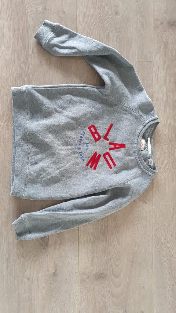 Grijze sweater met rode letters, Kinderen en Baby's, Kinderkleding | Maat 110, Ophalen of Verzenden, Gebruikt, Jongen, Trui of Vest