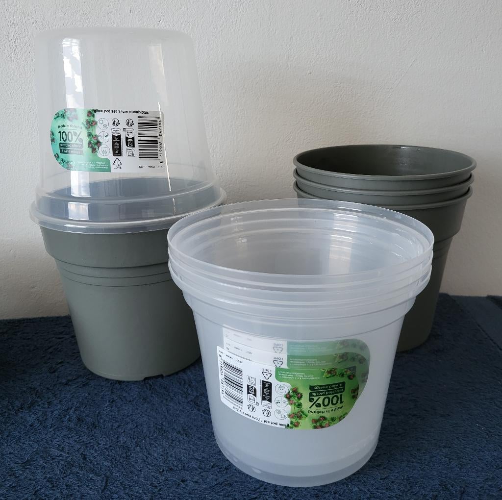 1 kweekbakje + 4 kweekpotjes zie omschrijving en foto's, Tuin en Terras, Kweekspullen, Verzenden, Overige typen