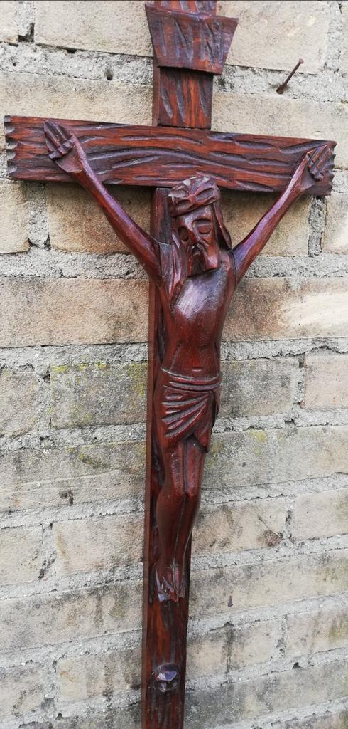 Corpus. Houtsnijwerk. Ca 1850/1900. 23/23 cm., Ophalen, Zo goed als nieuw, Overige typen, Christendom | Katholiek