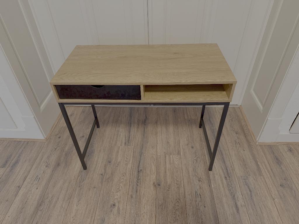: JYSK TRAPPEDAL Bureau (Eiken/Zwart) / Desk (Oak/Black), Ophalen, Hout, Secretaire, Zo goed als nieuw
