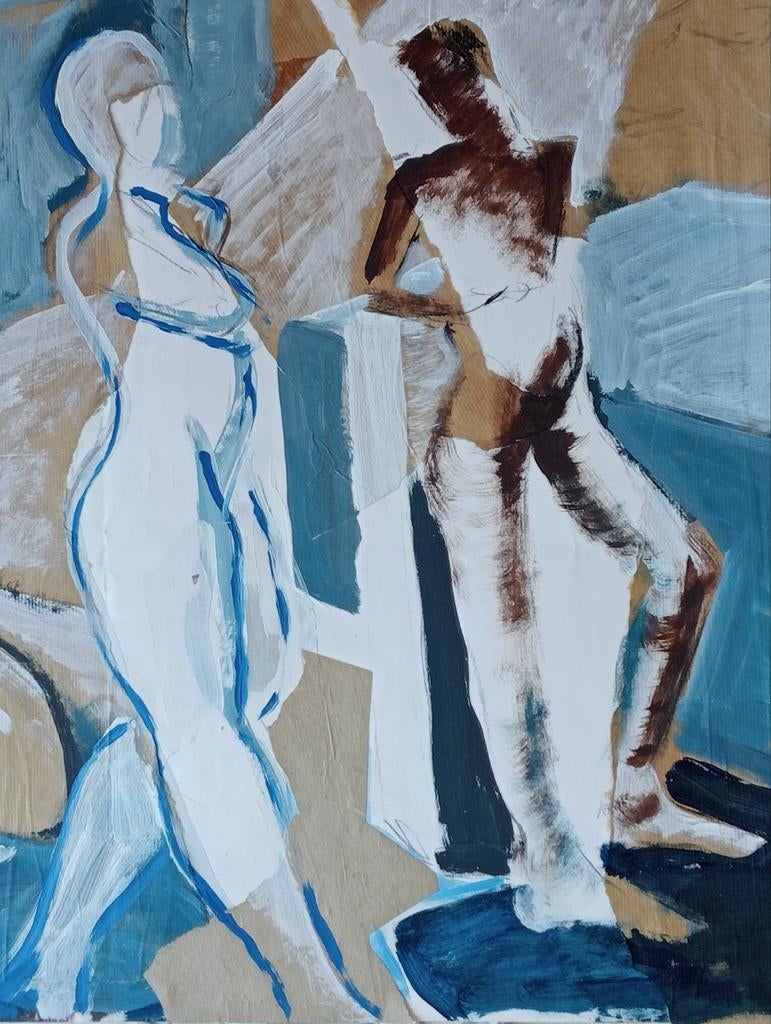 Gemengde Techniek naakte figuren 20e eeuw, Ophalen of Verzenden