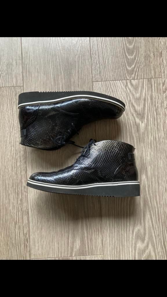 Veter schoenen zwart Durea, maat 41, Zwart, Overige typen, Ophalen of Verzenden, Zo goed als nieuw