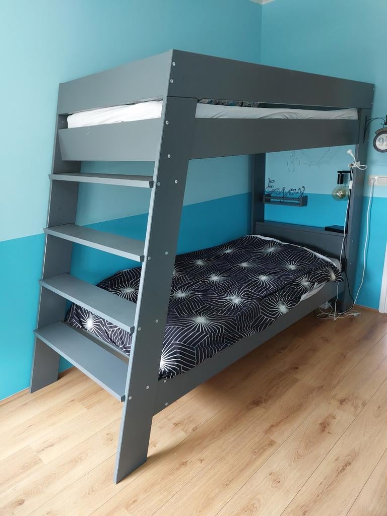 WOOOD Stapelbed Julien - staalgrijs, Ophalen, Gebruikt, 90 cm, Eenpersoons