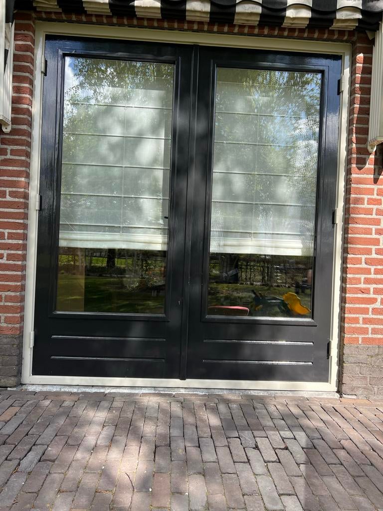 Tuindeuren / openslaande deuren dubbel, Doe-het-zelf en Verbouw, Deuren en Horren, Ophalen, Gebruikt, 120 cm of meer, Buitendeur